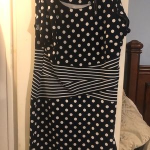 Navy blue polka dot dress